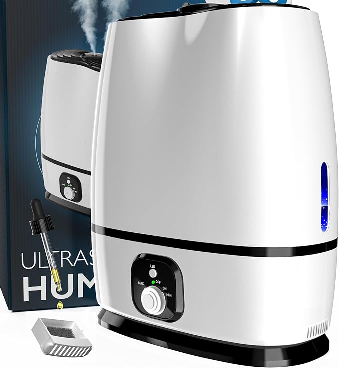 Everlasting Comfort 6L Humidifiers for Bedroom, Quiet 50HR Runtime No-Filter Supersized Cool Mist Humidifier Large Room for Whole House, Plants, Baby Nursery, Allergies, Dry Skin, Congestion, Indoor