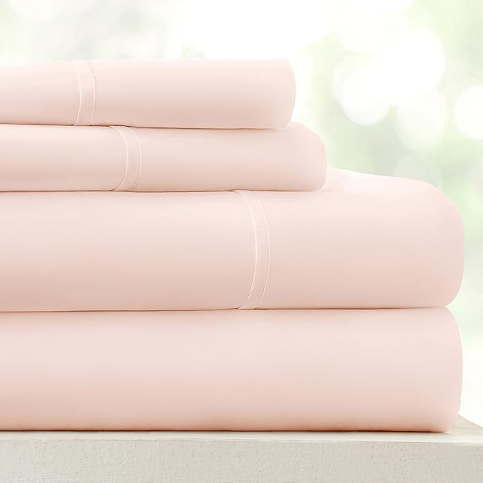 Linen Market Bed Sheets for Twin Size Bed (Blush) - Sleep Better Than Ever with These Soft and Cooling Twin Sheets - Deep Pocket Fits 16" Thick Beds - 3 Piece Twin Sheet Set