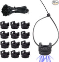 12Pcs Magnetic Zip Tie Mounts - Magnetic Cable Wire Management Bases Heavy Duty Multipurpose Wires Cables Holder Magnetism Wire Clamps with 50pcs Cable Ties (Total 62 Pieces,22 mm)