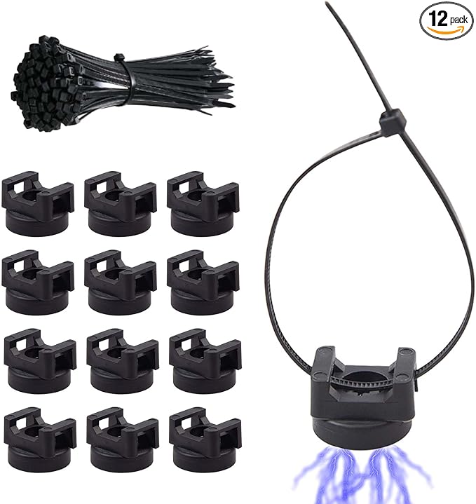 12Pcs Magnetic Zip Tie Mounts - Magnetic Cable Wire Management Bases Heavy Duty Multipurpose Wires Cables Holder Magnetism Wire Clamps with 50pcs Cable Ties (Total 62 Pieces,22 mm)