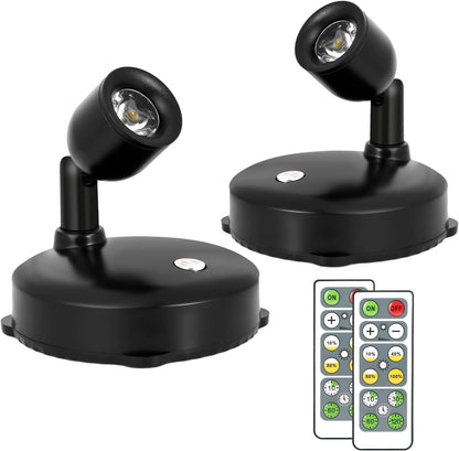 Cordless Spotlight Battery Operated, LED Plant Light, Dimmable Accent Light with Remote, Indoor Display Up Lighting for Picture Photo Tree Dartboard Wall Decor Painting Artwork Portrait