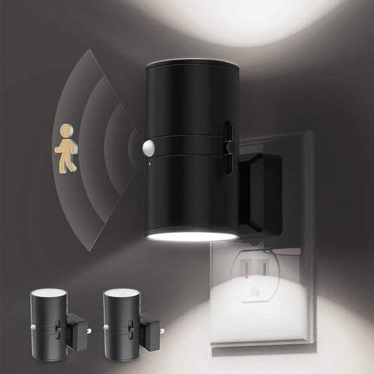 L LOHAS LED Motion Sensor Night Light, [2 Pack] Bright Nightlight, 5000K Daylight White, Motion Activated Night Light, Dimmable 0-100LM, Motion Sensor Light Indoor Plug in for Kids, Bedroom, Bathroom