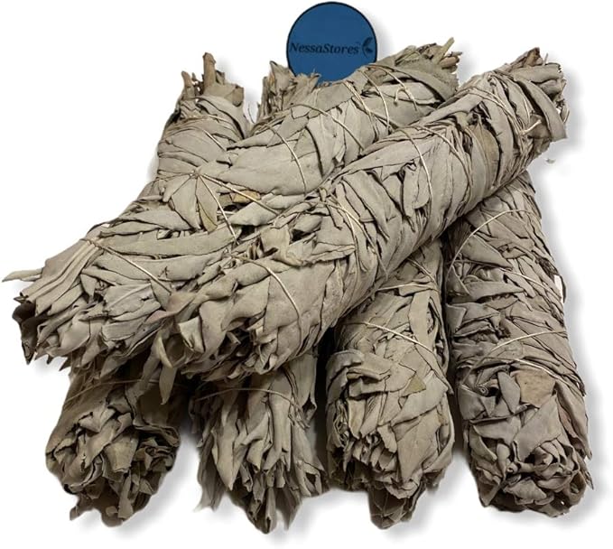 NESSASTORES - California White Sage Smudge Stick Incense 8"-9" Bundle #JC-010 (15 pcs)