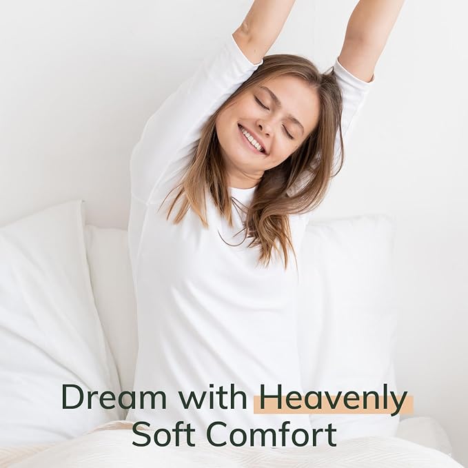 Fern and Willow Queen Size Bed Pillows - Set of 2, 28"x20" - Luxurious Ultra-Soft Cooling Pillow - Hotel Quality, Down Alternative Fill - Ideal Gift for Side, Back & Stomach Sleepers