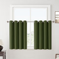 ChrisDowa 100% Blackout Olive Green Solid Curtains 45 Inches Long 2 Panels for Bedroom Living Room,Farmhouse Room Darkening Thermal Insulated Soundproof Grommet Top Window Treatment Drapes,52x45