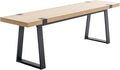 Wahson 60" Dining Bench, Natural Wooden Table Bench with Metal Legs, Modern Kitchen Bench for Enrtyway/Indoor/Dining Room