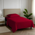 Carressa Linen 100% Egyptian Cotton Twin Sheets Set - 600 Thread Count Egyptian Cotton Luxury Twin Sheets (3 PC, True Red), 16" Deep Pocket, Soft, Cooling, Sateen Weave College Dorm Room Bedding