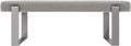 VANT Upholstered Bed Bench - Weave Moondust Grey - Brushed Nickel - Contemporary Modern, Bedroom Bench Seat, Hallway, or Entryway