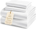 LANE LINEN 100% Cotton California King Sheet Sets - 1000 Thread Count, Soft & Comfy Luxury Hotel Like Thick Fully Elasticized Bed Sheet, No Pill Fade Resistant Oeko Tex Certfied Cal King Sheet - White