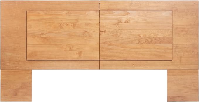 memomad Bali Slim Set: Storage Platform Bed with Drawers + Flat Panel Headboard (Full Size, Oak Brown Wood)
