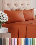 Twin 4 Piece Sheet Set - Cooling, Comfy & Breathable - Hotel Luxury Bedding, Includes Fitted Sheet for Women, Men, Kids & Teens - 1 Flat, 1 Fitted Sheet, 2 Pillowcases with Deep Pockets - Terracotta