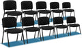 VINGLI Black Mesh Chairs - 10-Pack Stackable Armless Chairs for Office, Church, Conference & Meeting Rooms