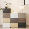 Modern Nightstand Stackable Storage Drawers, Modular Bedroom Furniture Set - Storage Cabinet, Bedside Table, Sofa End Table for Bedroom Living Room Hallway Entryway Walnut Large