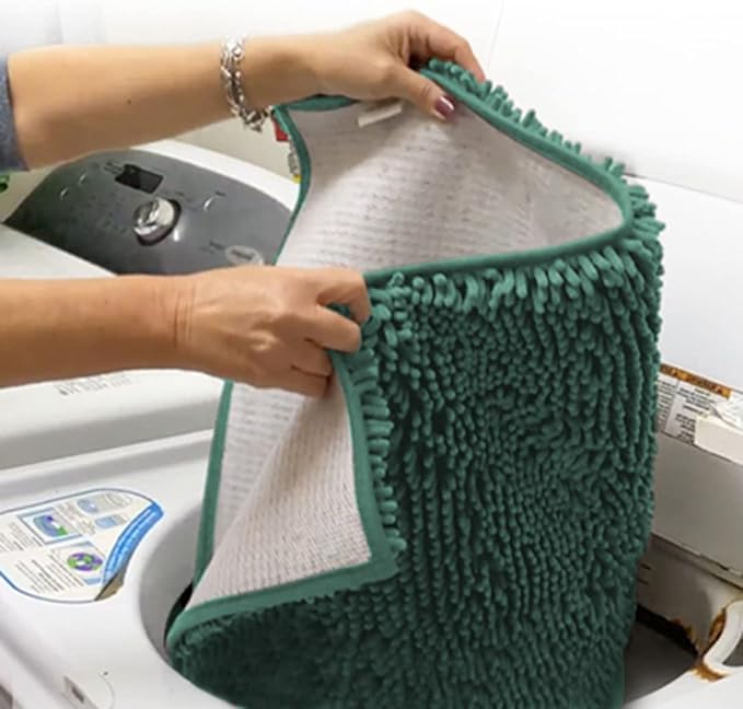 Muddy Mat® Shown on TV–Super Absorbent Microfiber Dog Door Mat for Muddy Paws, Non-Slip Washable Pet Rug, Quick Dry Chenille Entryway Carpet, Machine Washable Indoor Outdoor mat–Seafoam Green 59"x35"