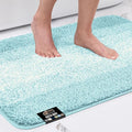 GORILLA GRIP Ultra Soft Plush Bathroom Rugs with Textured Rubber Backing, Absorbent Quick Dry Bath Mat, Machine Washable Shower Mats, Home Décor Accessories Bathmat Rug Essentials, 30 x 18 Light Blue