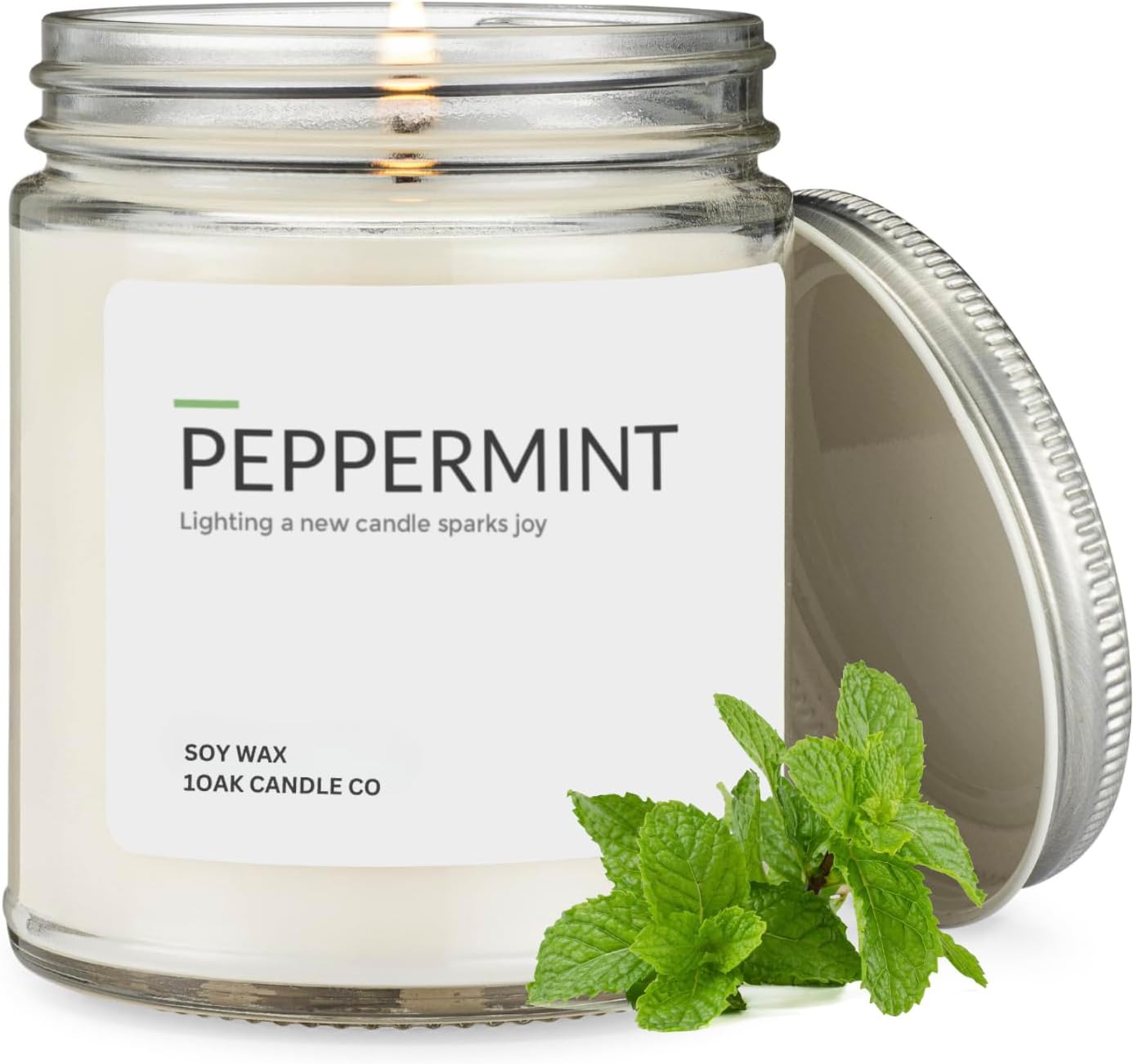 1OAK Soy Wax Scented Candles - Peppermint Candle - Scented Candles for Home (7oz.)