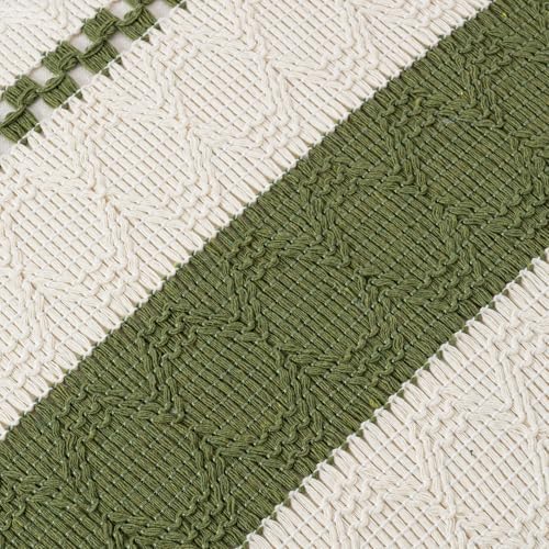 Fancy Homi Set of 1 Boho Moss Green Decorative Throw Pillow Cover 22x22 Inch - Image 4