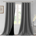 H.VERSAILTEX 100% Blackout Curtains for Bedroom Thermal Insulated Curtains & Drapes Blackout Curtains 96 Inches Long Rod Pocket Curtains for Living Room with Black Liner 2 Panels Set, Grey