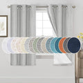 PrinceDeco Linen Texture Curtains Full Blackout Curtains 64 inch Long 2 Panels Set Anti-Rust Grommet Grey Linen Curtains Vertical Drapes Privacy for Bedroom Living Room，42 X 64 Inch, Glacier Grey