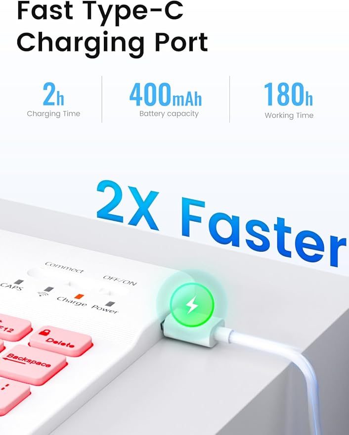 OYEEICE for iPad 9th Generation Case with Keyboard - Detachable Backlit Keyboard - Rotatable Cover with Pencil Holder for iPad 9th/8th/7th Gen, iPad Air 3rd Gen & iPad Pro 10.5" - Pink