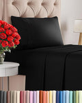 Twin Size 3 Piece Sheet Set - Comfy Breathable & Cooling Bed Sheets Set - Hotel Luxury Bedding for Women, Men, Kids, Teens, Boys & Girls - Deep Pockets, Ultra-Soft and Wrinkle Free - Oeko-Tex - Black