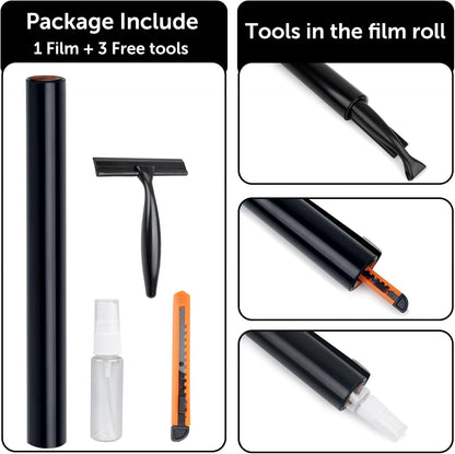 HIDBEA Mirror Blackout Window Film,100% Light Blocking Room Darkening Window Privacy Film,Mirror Glass Window Film Heat Control, Removable Window Cover Tint for Day Sleep (Mirror Black,17.7in x 6.5ft)