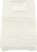 Utopia Bedding Twin Sheet Set – 3 Piece Bed Sheets for Twin Size Bed, Soft and Breathable Microfiber, Includes 1 Fitted Sheet, 1 Flat Sheet and 1 Pillowcase (Ivory)