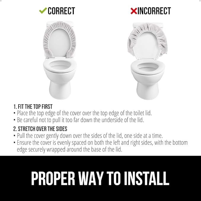 GORILLA GRIP Thick Memory Foam Bathroom Toilet Lid Seat Cover, Soft Velvet Topside, Machine Wash, Plush Cushioned Covers Fits Most Size Lids, Decorative Bath Room Accessories, 19.5x18.5, Light Gray