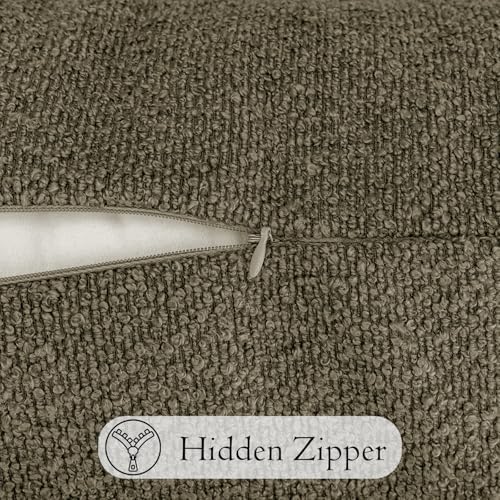 JoraLion 14x26 inch Boucle Lumbar Pillow Cover, Dark Brown Woven Texture - Image 5