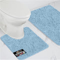 GORILLA GRIP Bathroom Rug Sets, Soft Chenille 2 Piece Area Rugs Set, Toilet Base Mat and 30x20 Carpet, Absorbent Microfiber Washable Mats Dry Quickly, Home Décor and Bath Room Accessories, Sky