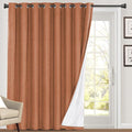 PrinceDeco Blackout Curtains for Sliding Glass Doors 100% Blackout Room Divider Sound Proof Curtain for Bedroom Thermal Curtains Extra Wide Drapes for Living Room,100 X 108 Curtains,Orange