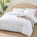100% Viscose Made from Bamboo Comforter for Hot Sleepers- Breathable Cooling Silky Soft Duvet Insert Full Size-with 8 Corner Tabs- All Season Comforter (86x82 Inches, White)