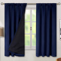 BGment Full Blackout Curtains for Bedroom 63 Inch Length 2 Panels Set, 100% Room Darkening Thermal Insulated Soundproof Window Curtains with Rod Pocket, Each Panel 38 Inch Wide, Navy Blue