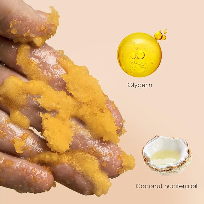 Turmeric Lemon Body Scrub, Deep Cleansing Exfoliator with Armpit Detox & Moisturization, 3.53oz