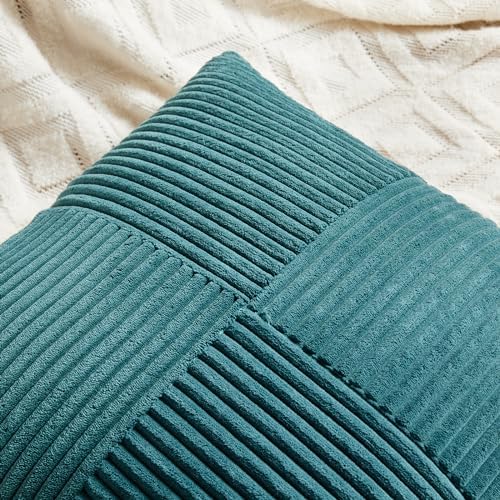 Fancy Homi 2 Packs Teal Decorative Throw Pillow Covers 18x18 Inch - Image 3