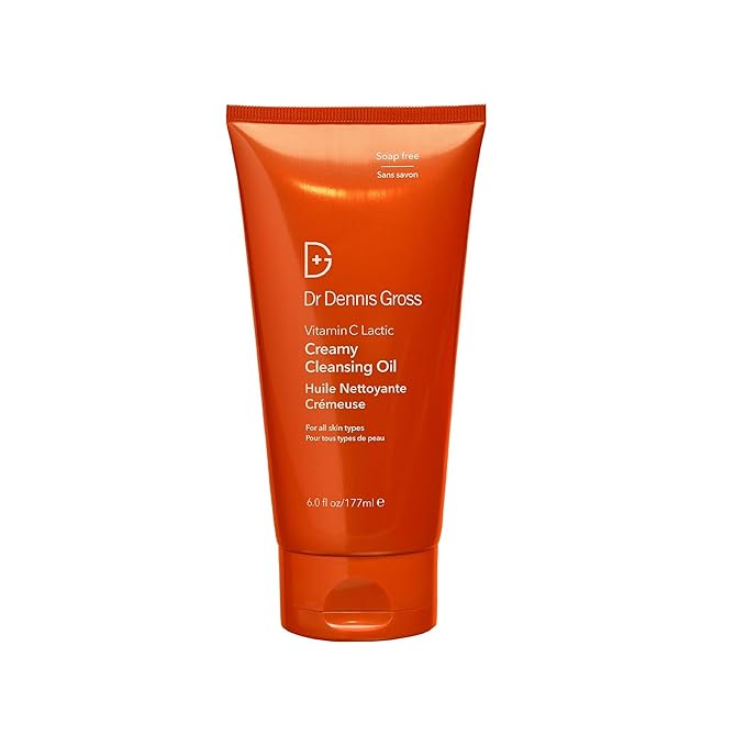 Dr Dennis Gross Vitamin C Lactic Creamy Cleansing Oil, Removes Makeup & SPF, 6 Fl Oz