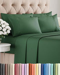 Cal King 6 Piece Sheet Set - Cooling, Comfy & Breathable - Hotel Luxury Bedding, Includes Fitted Sheet for Women, Men, Kids & Teens - 1 Flat, 1 Fitted Sheet, 4 Pillowcases with Deep Pockets - Emerald