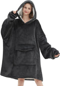 Wearable Blanket Hoodie for Adult,Oversized Sherpa Fleece Blanket Hoodie for Women Men,Grey