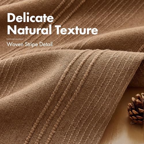 MIULEE Fall Decorative Striped Throw Pillow Covers 22x22 Sugar Brown 2 Pack - Image 2