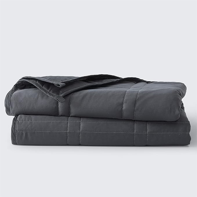Baloo Weighted Blanket for Adults 12 lb Throw (Midnight, 42"x72") | Cool & 100% Cotton | Machine Washable & Dryer Safe | Glass Microbead Fill