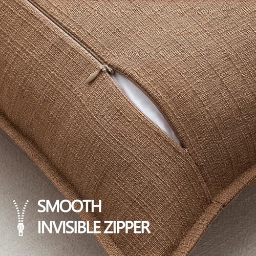 MIULEE Thick Textured Decorative Throw Pillow Covers 18x18 Inch Brown Sugar - Image 7