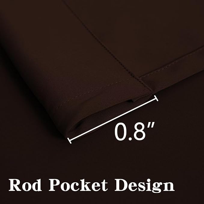 Blackout Curtains 90 Inches Long 2 Panels Set, Chocolate Curtains Thermal Insulated Room Darkening Drapes for Bedroom, Rod Pocket Light Blocking Drapes Living Room(52W × 90L, Chocolate)
