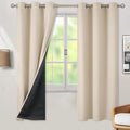 BGment Thermal Insulated 100% Blackout Curtains 72 Inch Length 2 Panels, Total Light Blocking Curtains for Bedroom, Grommet Window Drapes with Thick Black Liner, 42 Inch Wide Each Panel, Champagne