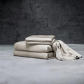 LUXOME Luxury Sheet Set | 100% Rayon (Viscose) from Bamboo | California King - Dune | Deep Pockets | 4-Piece Set (Fitted, Flat, 2 Pillowcases)