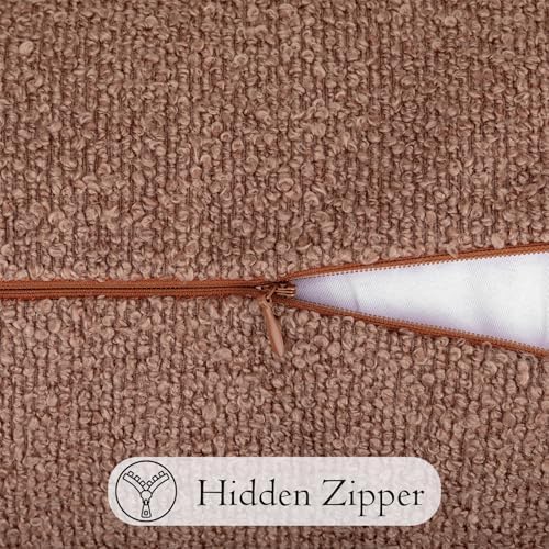 JoraLion 14x36 inch Boucle Lumbar Pillow Cover, Coral Woven Texture Neutral - Image 5