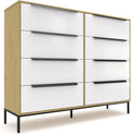 Lira Premium Fabric Dresser - Solid Wooden Frame, 8 Spacious Sag-Proof Drawers with Sleek Metal Handles - Premium & Durable Storage Solution for Your Home (Light Brown)