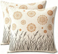 Boho Floral Reed Throw Pillow Covers Set of 2, 18x18 Inch by Unknown