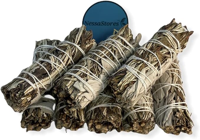 NESSASTORES - White Sage + Yerba Santa Smudge Stick Incense 4" Bundle #JC-152 (1 pcs)