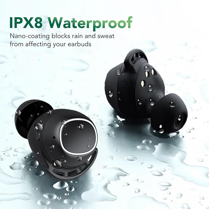 Tiksounds Ear Buds Mini Wireless Earbuds, Bluetooth 5.3 Headphones Bass Stereo, 60H Playtime Noise Cancelling Earbuds with 4 Mic, IP8 Waterproof Lightweight