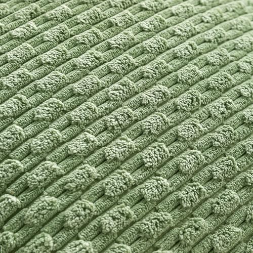 Set of 4 Sage Green Decorative Throw Pillow Covers 24x24 Inch Corduroy Pillow - Image 6